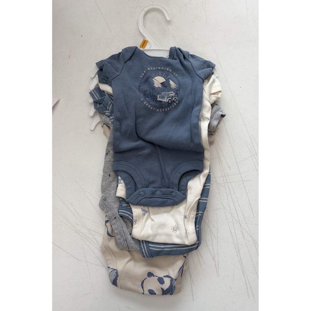 Carter's Baby 5-Pack Adventure Bodysuits Panda Bear Newborn. NEW - Picture 2 of 3